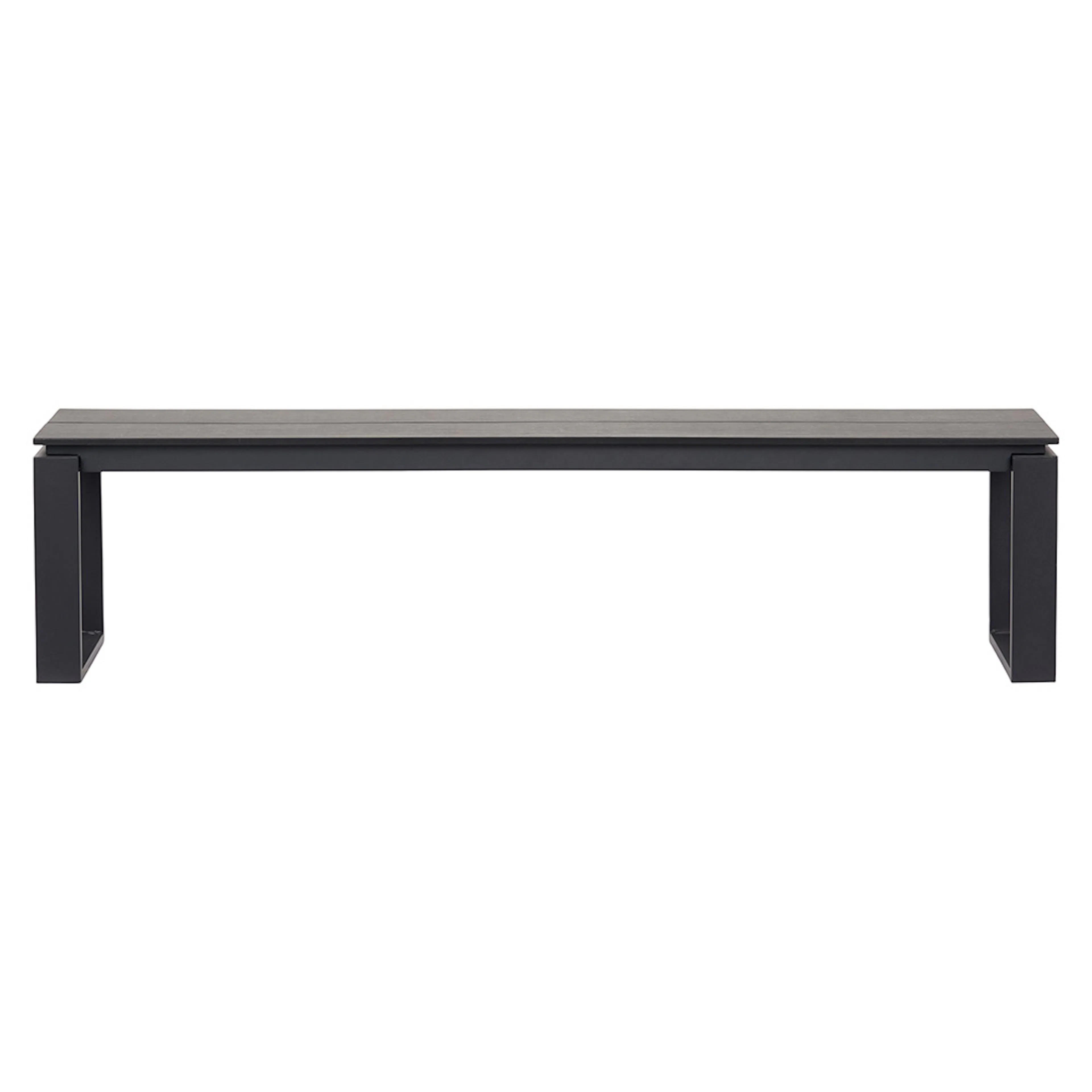 Trädgårdsbänk Outfit Martinus 180x36 cm, Svart Bänk Utomhus i Aluminium/Polywood