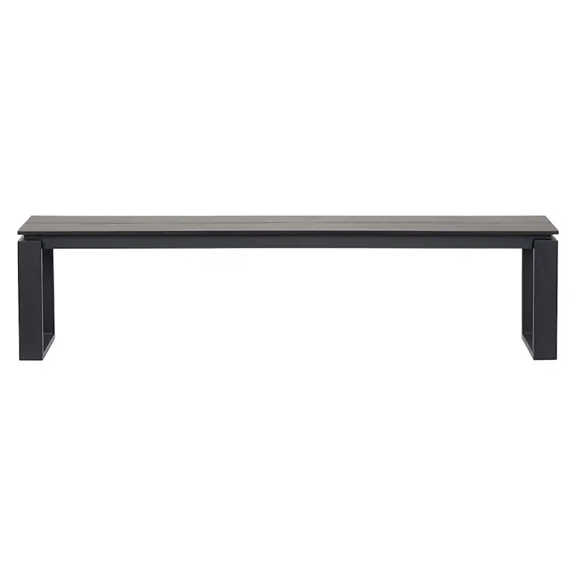 Trädgårdsbänk Outfit Martinus 180x36 cm, Svart Bänk Utomhus i Aluminium/Polywood