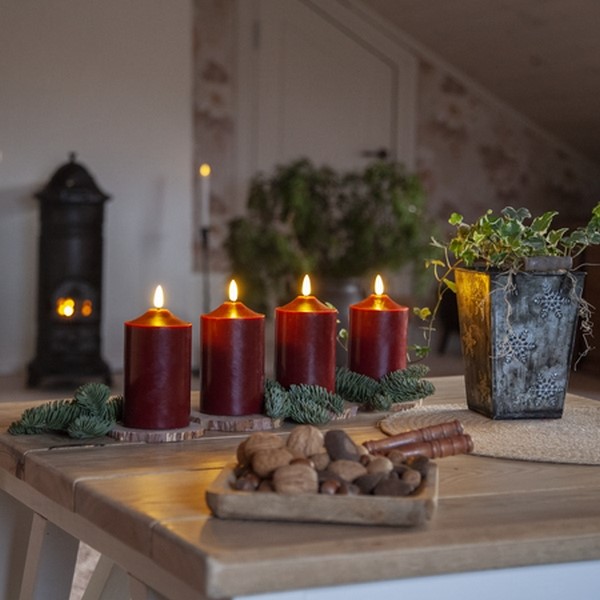 Blockljus Star Trading Flamme LED Röd Batteriljus