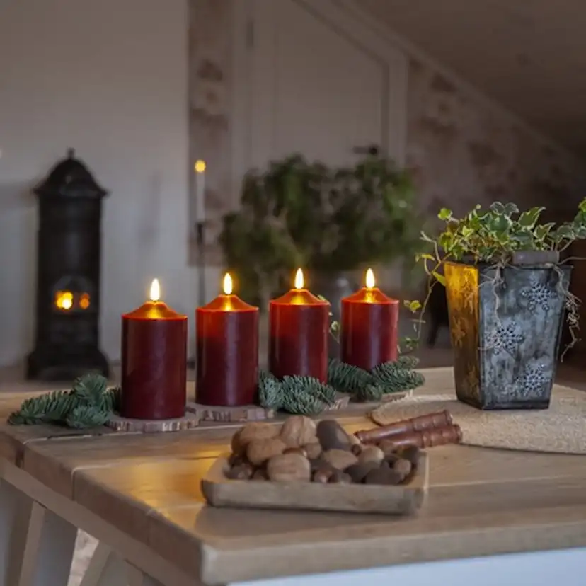 Blockljus Star Trading Flamme LED Röd Batteriljus