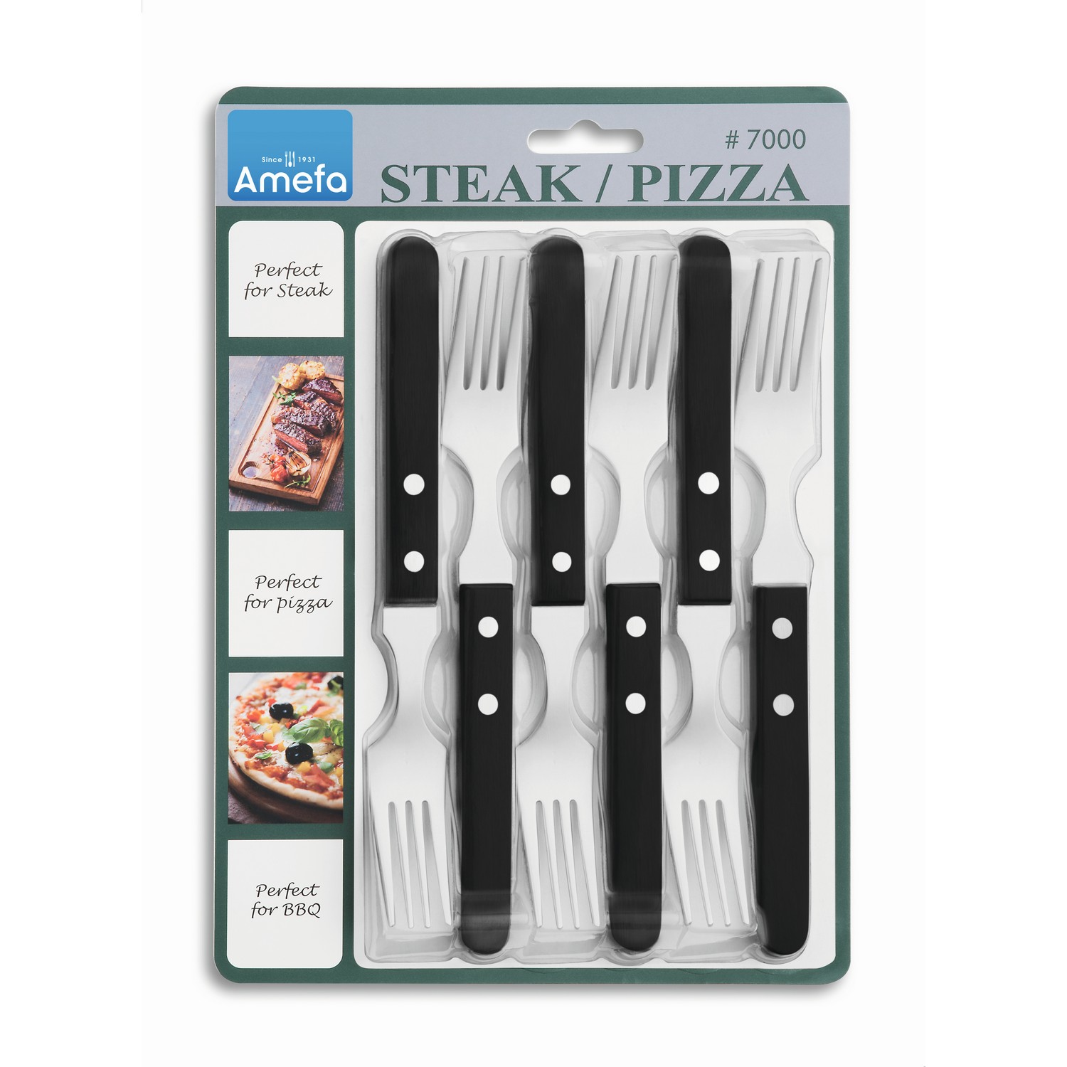 Grillgaffel Amefa Pizza 6-pack Svart