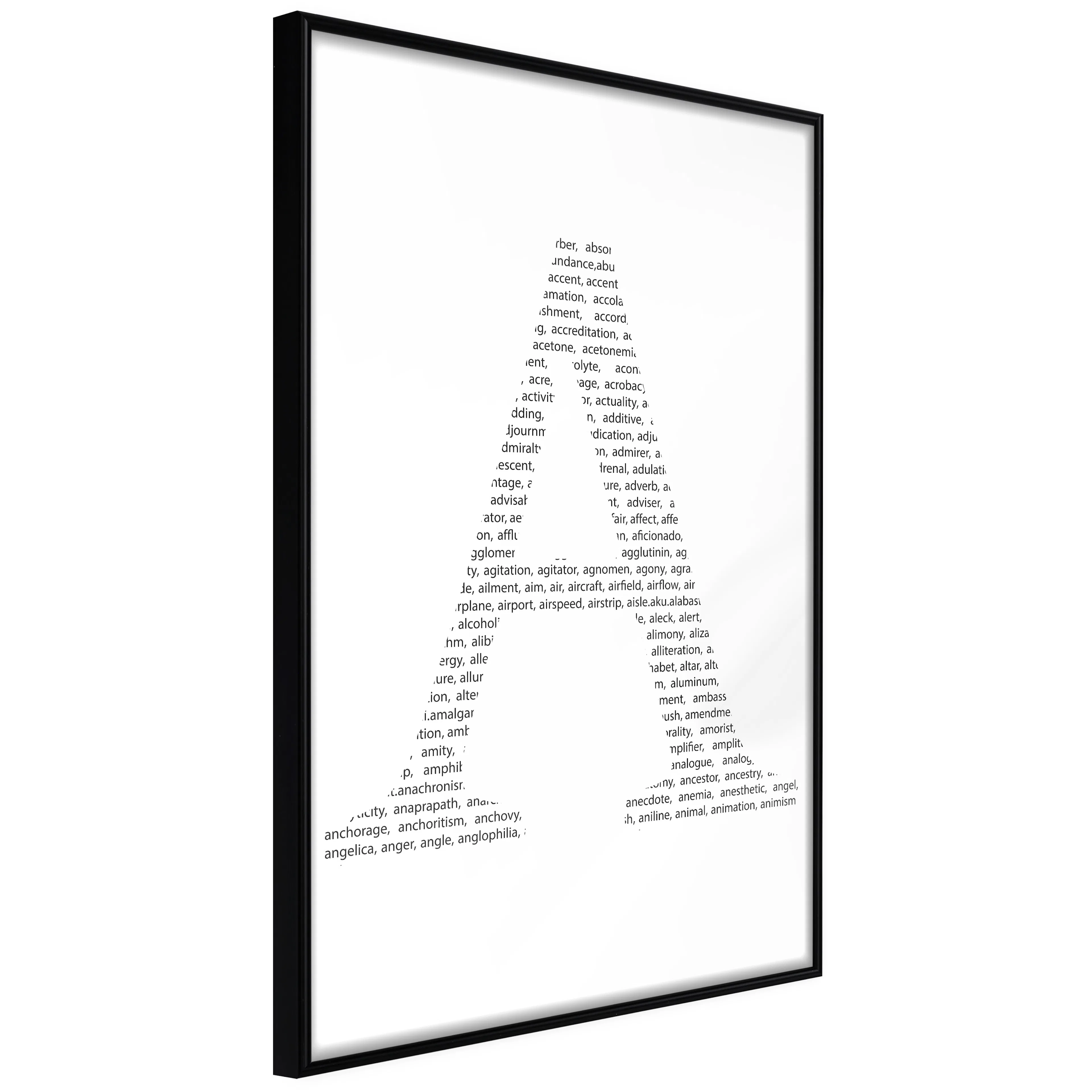 Affisch - Letter A [Poster] 20x30 Svart ram, 20x30 cm