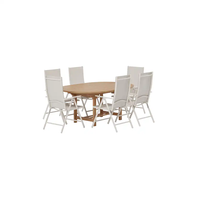 Matgrupp Utomhus Venture Home Kenya 120x180 cm med 6 st Break Trädgårdsstolar