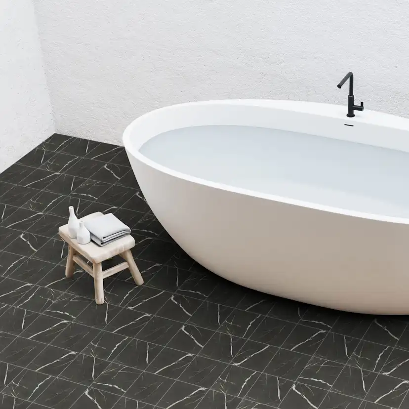 Klinker Ceramiche Keope Elements Lux Port Laurent Svart 15x15 cm