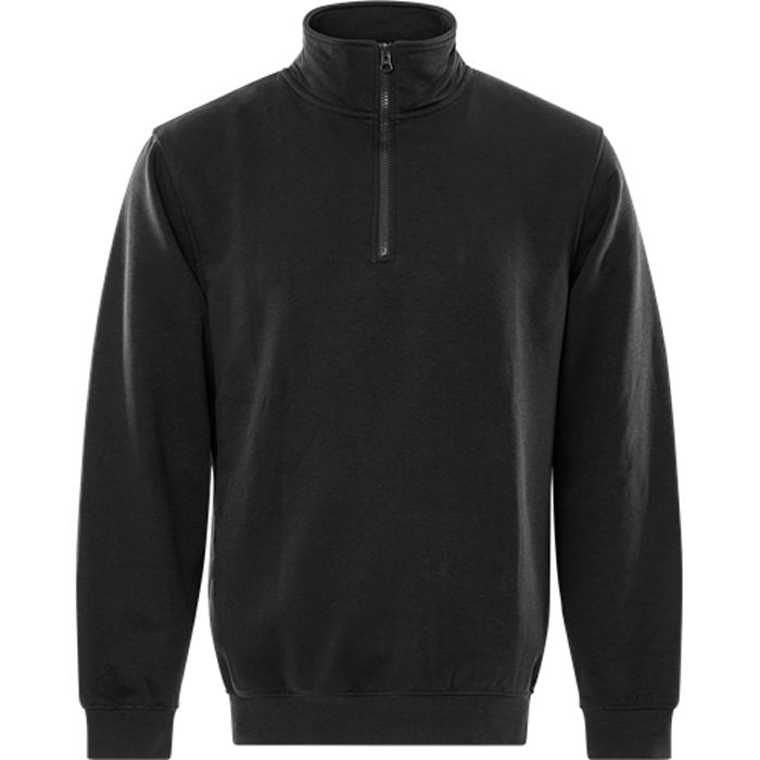 SWEATSHIRT KORT ZIP 1737 SWB Färg: Svart, Storlek: M