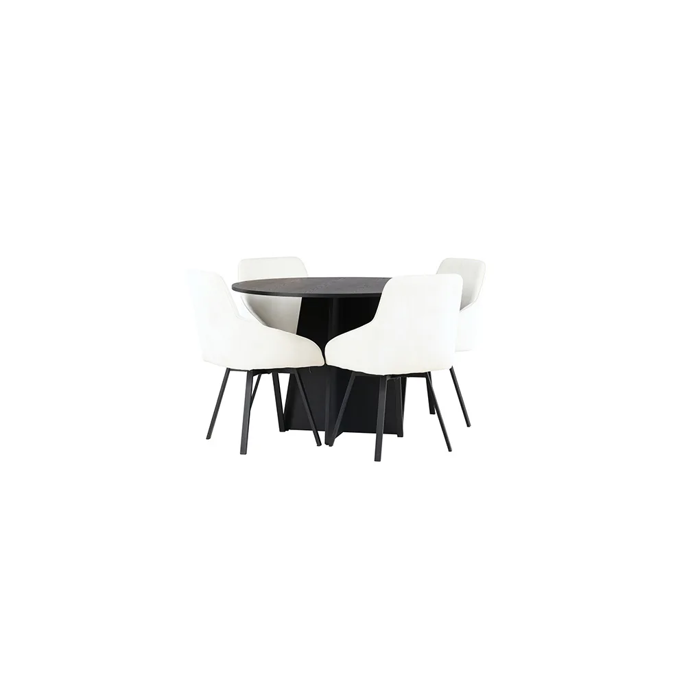 Matgrupp Venture Home Bootcut Ø110 cm med 4 st Rosie stolar