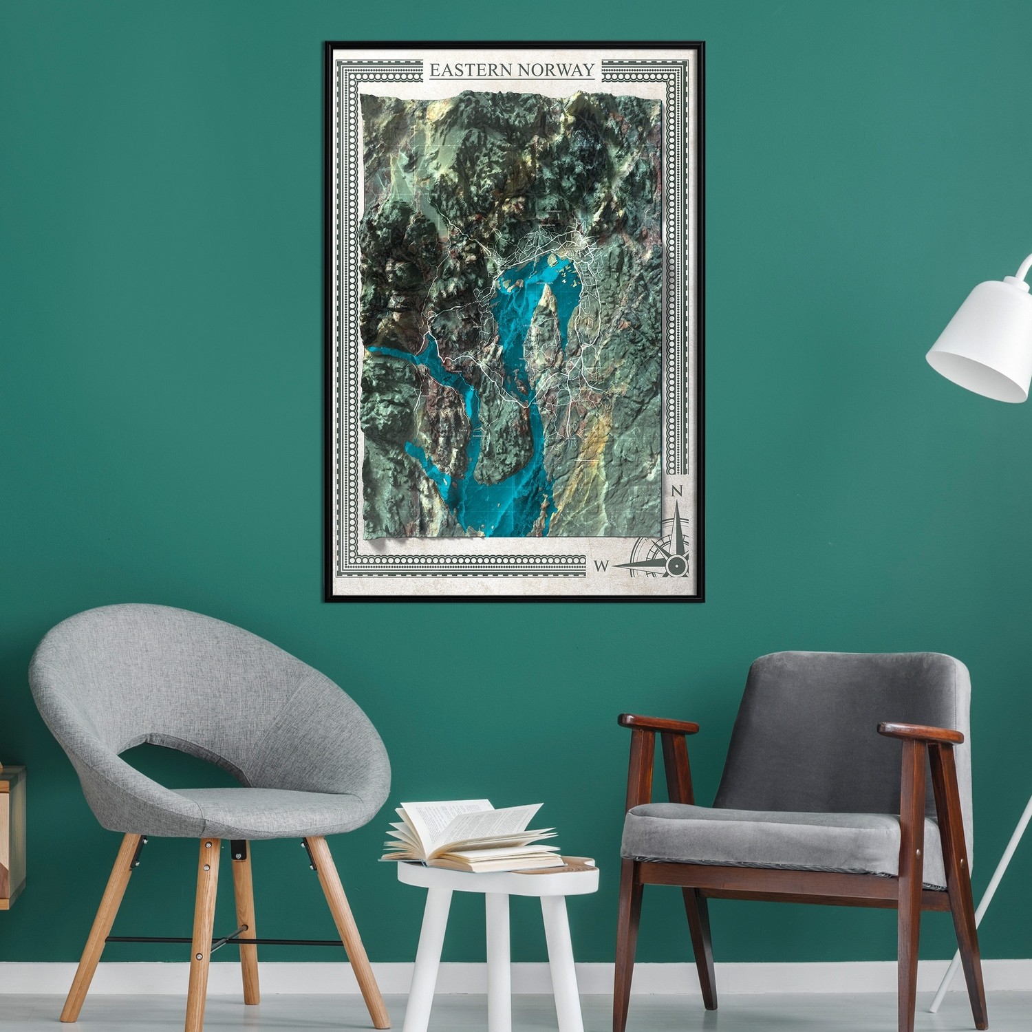 Poster Artgeist Affisch Isometric Map Eastern Norway