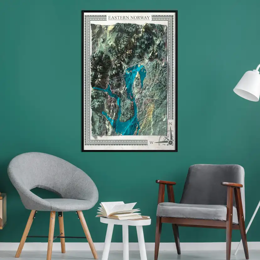 Poster Artgeist Affisch Isometric Map Eastern Norway
