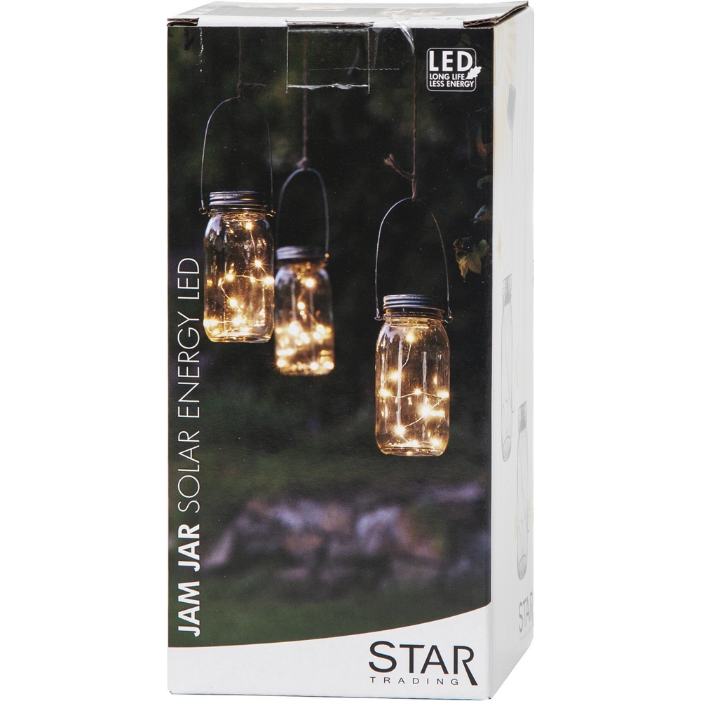 Solcellslykta Star Trading Jamjar Glasburk med Inbyggd Sensor