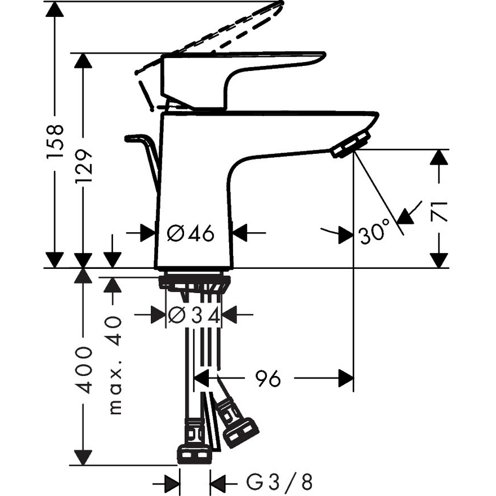 Tvättställsblandare Hansgrohe Talis E 80