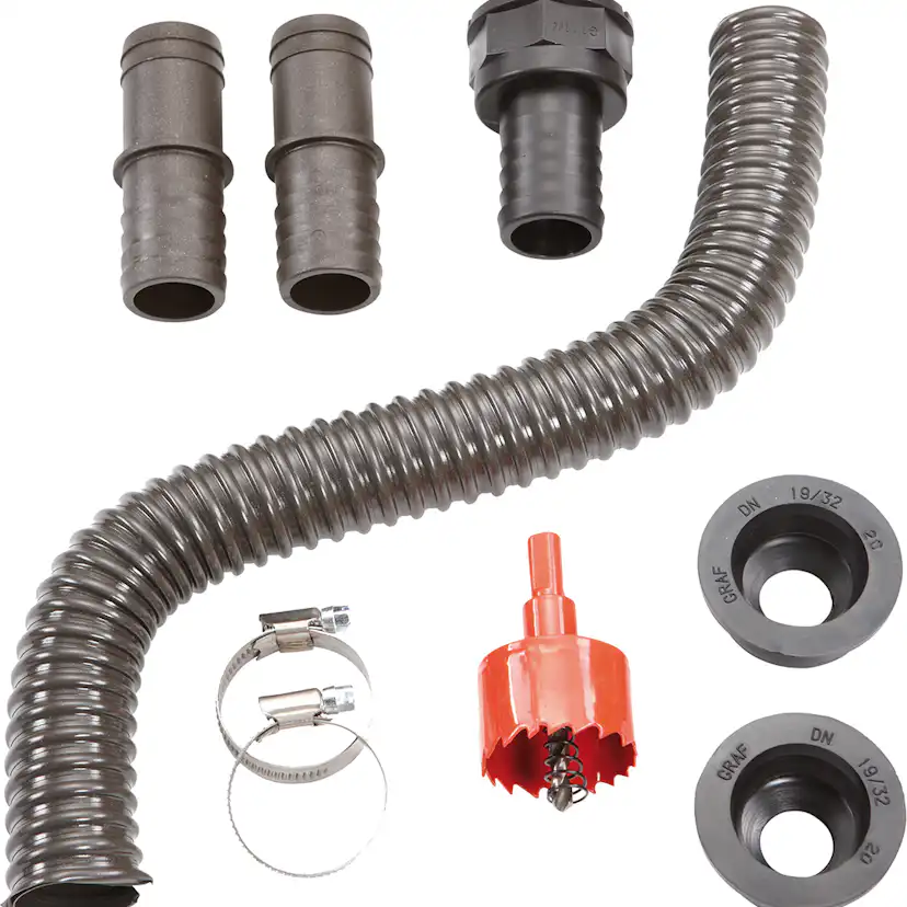 Anslutningsuppsättning Garantia Flex 1 1/4 tum 40 cm Grå