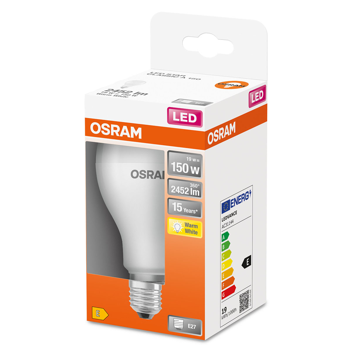 LED-Lampa Osram Normal (150) E27 Matt 827 Cl A 19