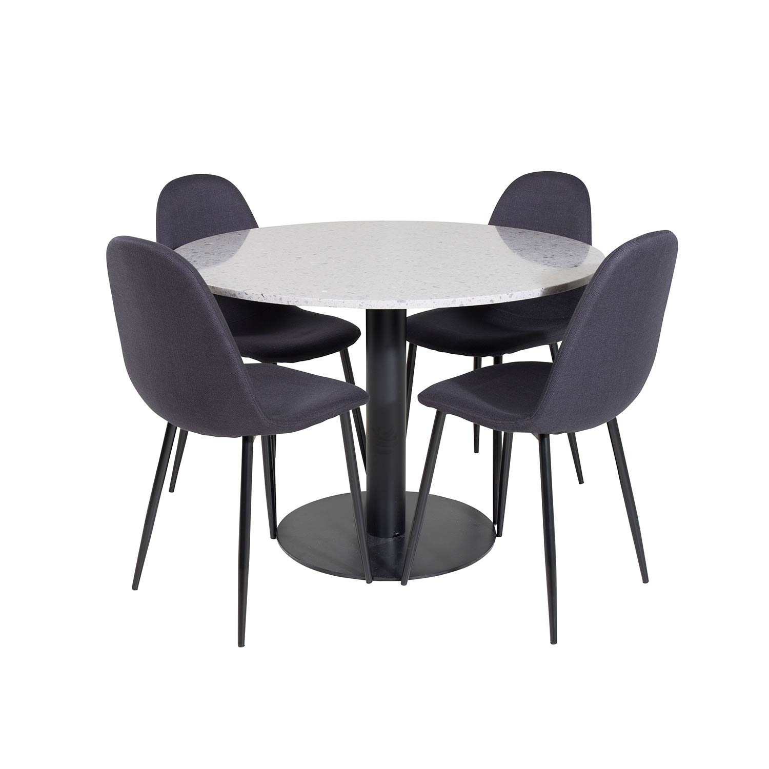 Matgrupp Venture Home Roxanna med 4 Pobbie Stolar Polyestertyg Runt