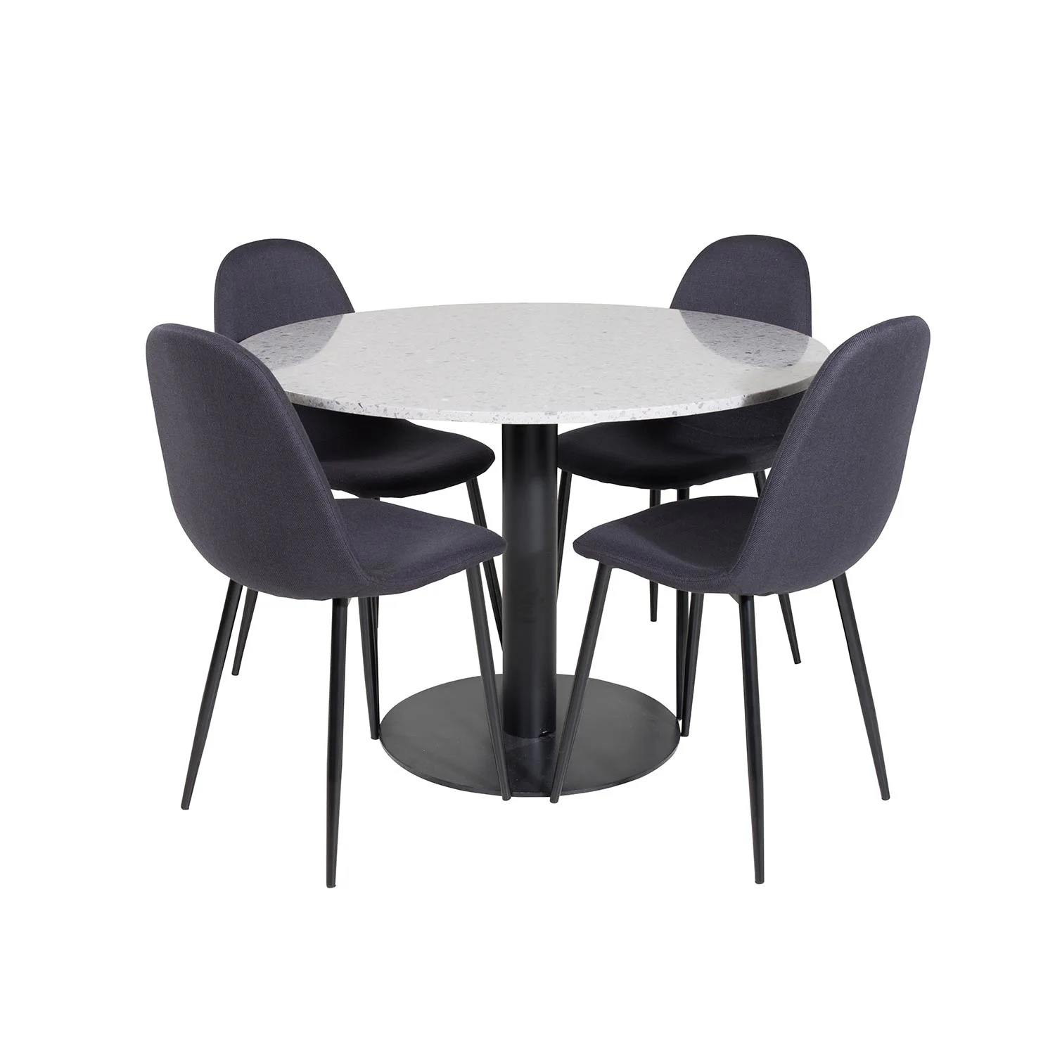 Matgrupp Venture Home Roxanna med 4 Pobbie Stolar Polyestertyg Runt