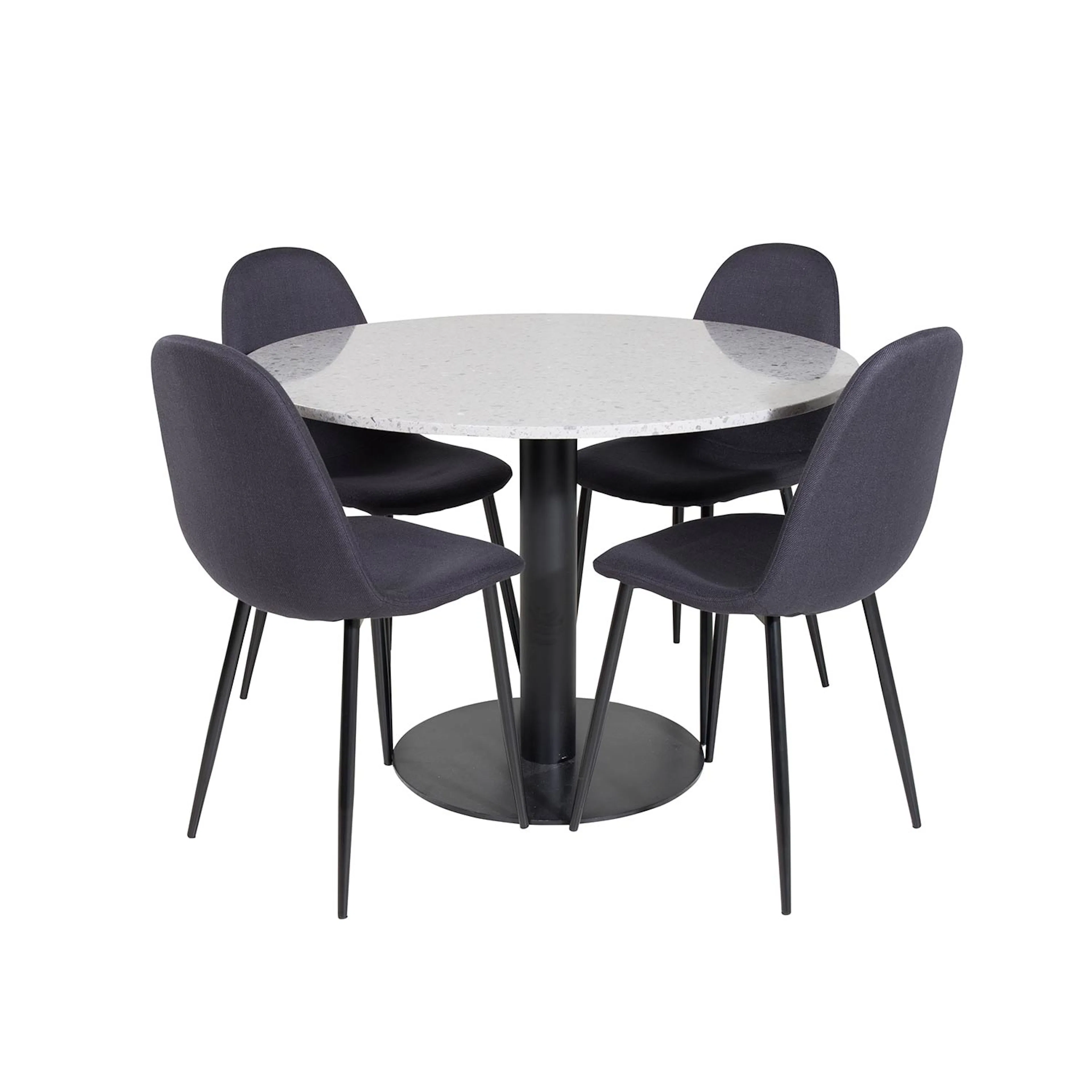 Matgrupp Venture Home Roxanna med 4 Pobbie Stolar Polyestertyg Runt
