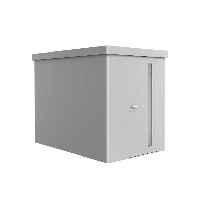 Trägård skjul Neo 3A med Standarddörr, metallic silver Silver
