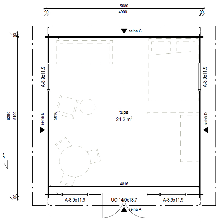Friggebod LP Garden V-XXL (25m2)