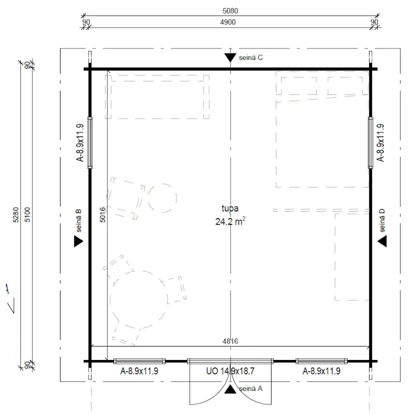 Friggebod LP Garden V-XXL (25m2)