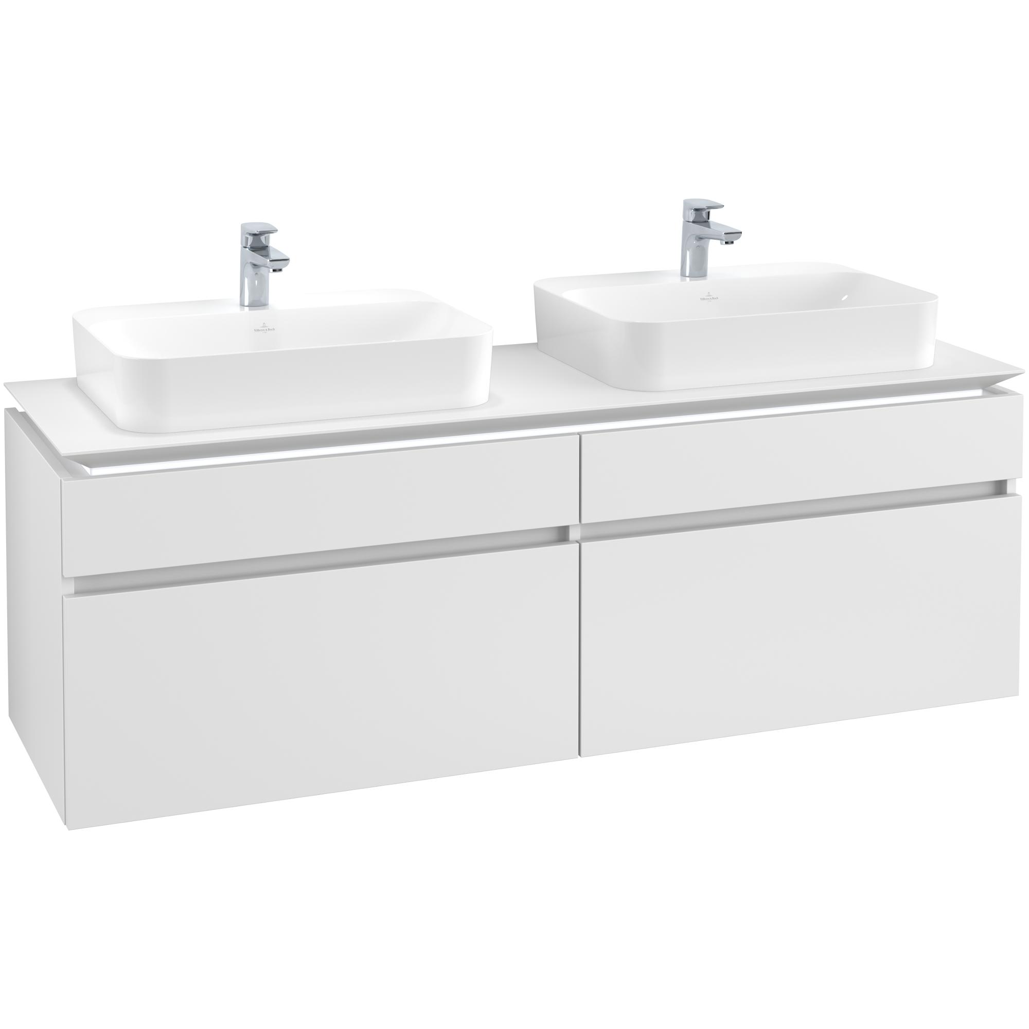 Tvättställsskåp Villeroy & Boch Legato 1600 med 4 Lådor för Två Ytmonterade Tvättställ från Finion & Memento