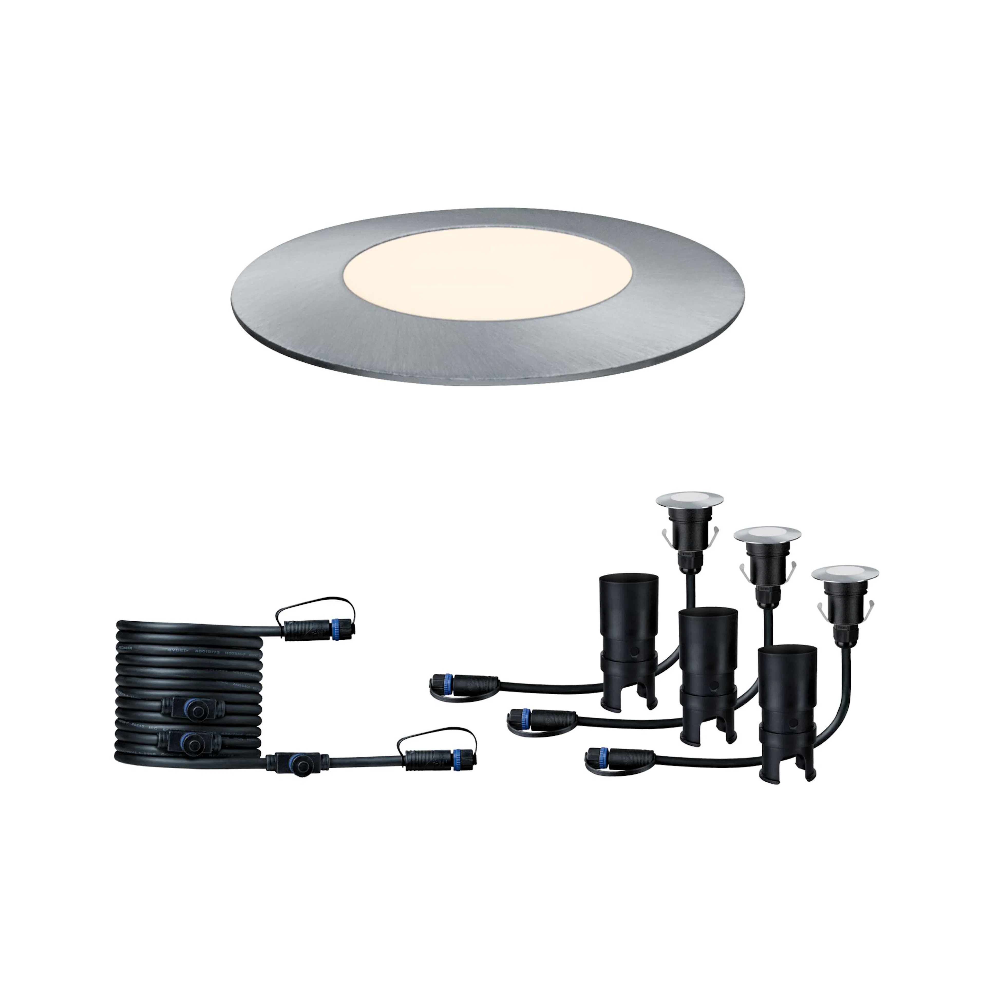 LED Infälld Markbelysning Paulmann Plug & Shine Floor Mini Spot IP67 24V Förlängningsset 3-pack med Kabel