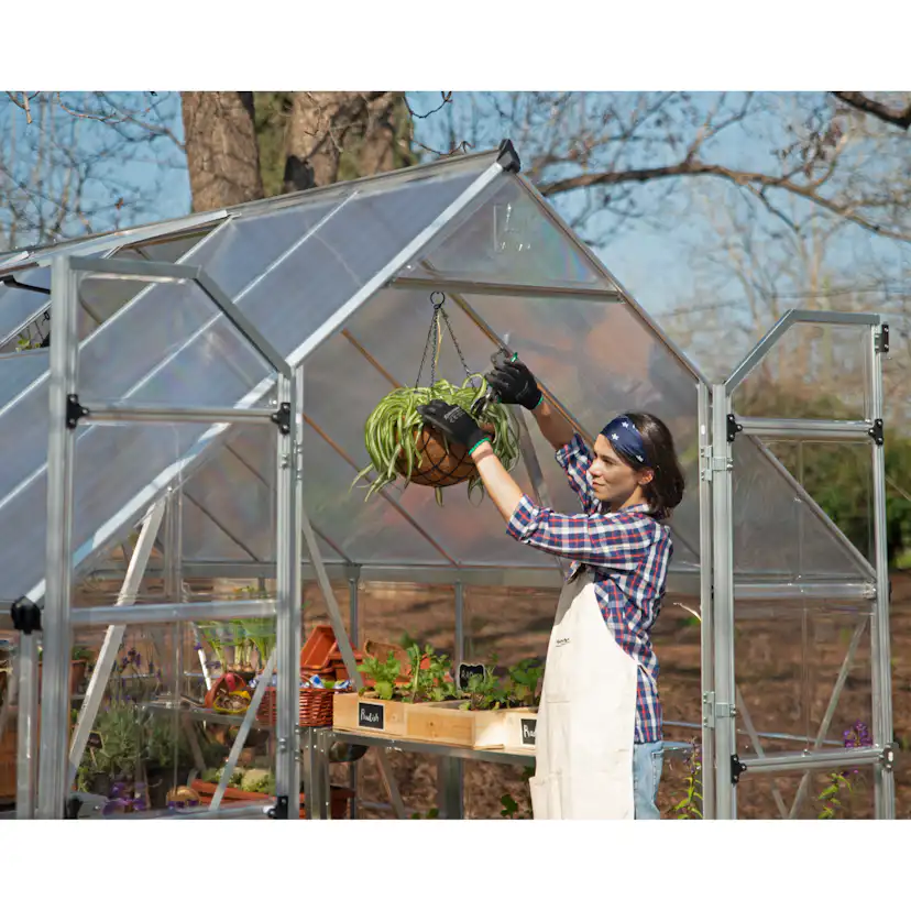 Canopia Cristalwall växthus 11.9 m² Silver Aluminium