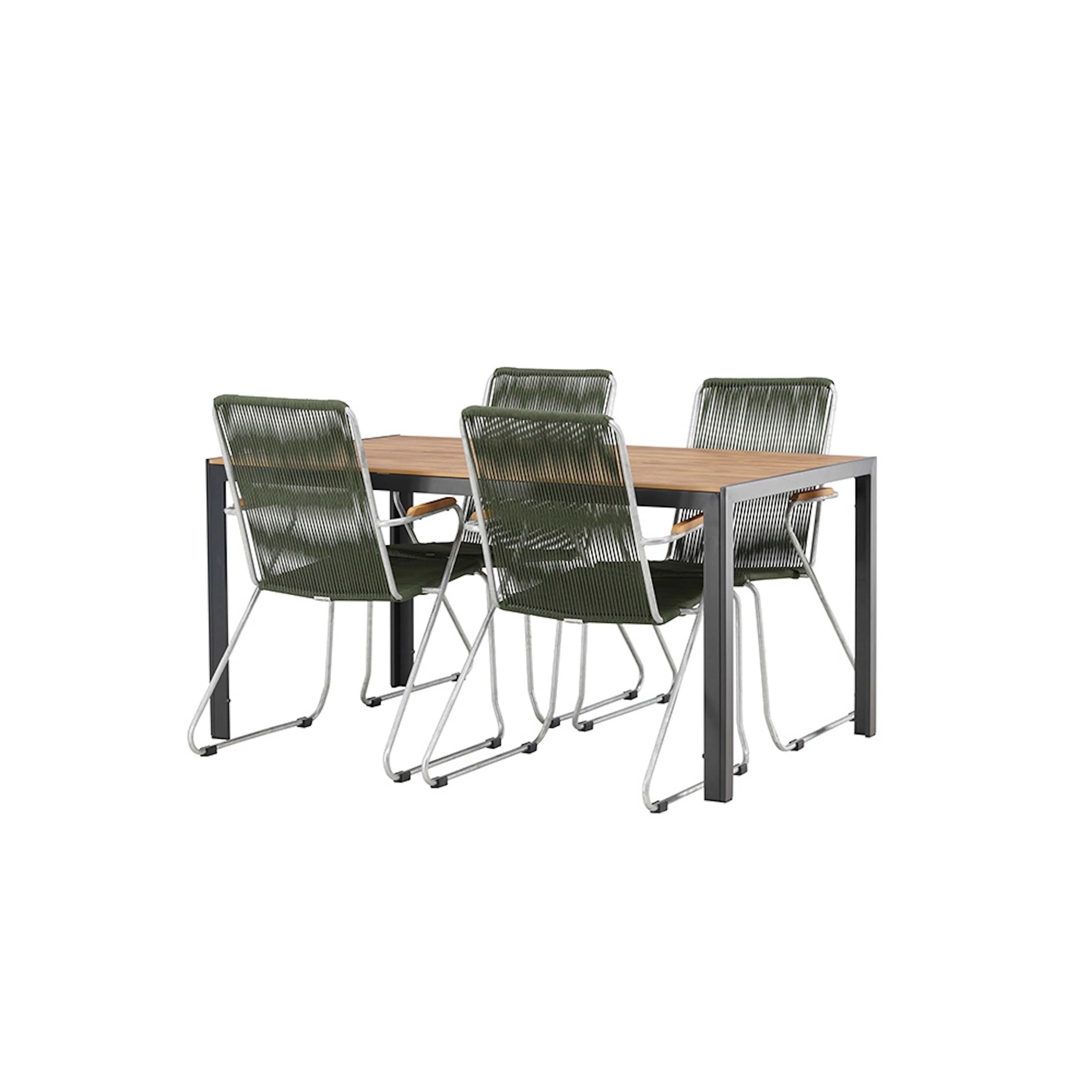 Break Diningtable Alumnium - Black / Nature Rectangular 90*1 Grön