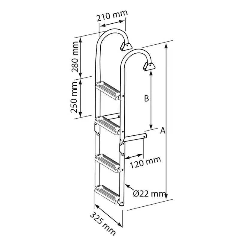 Badstege Nuova Rade Rf-stål 5 Steg 65 cm