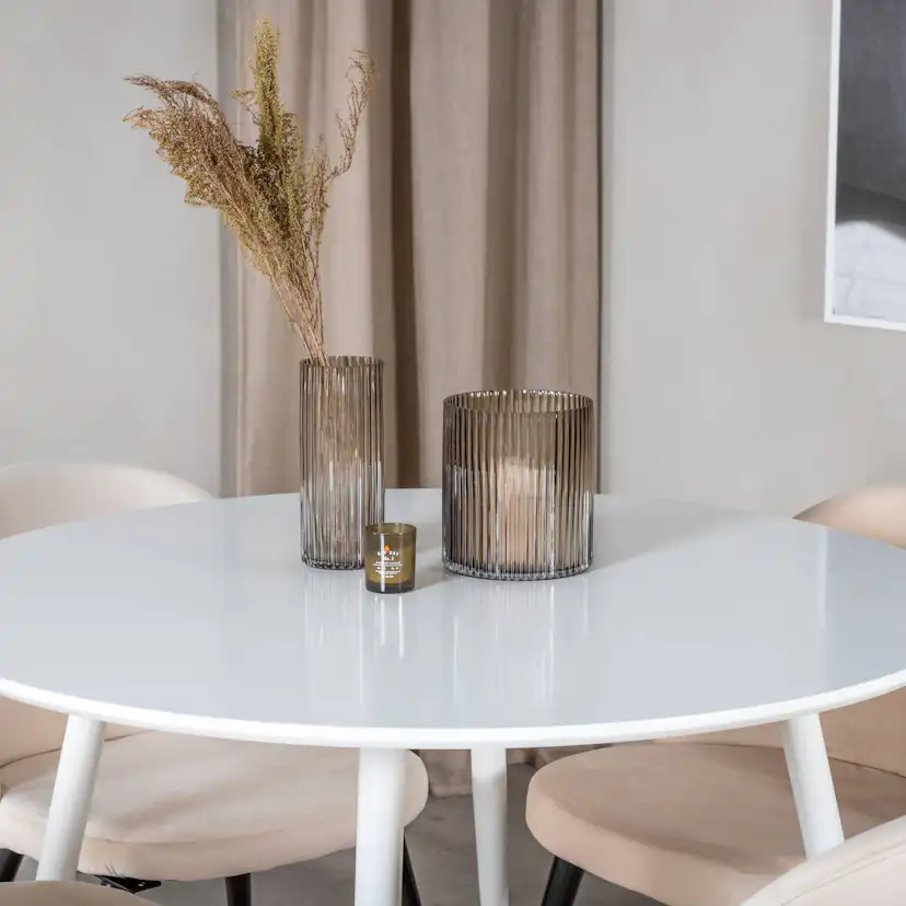 Matgrupp Concept 55 Ridones Runt Matbord 100 cm med 4 Valeri Matstol