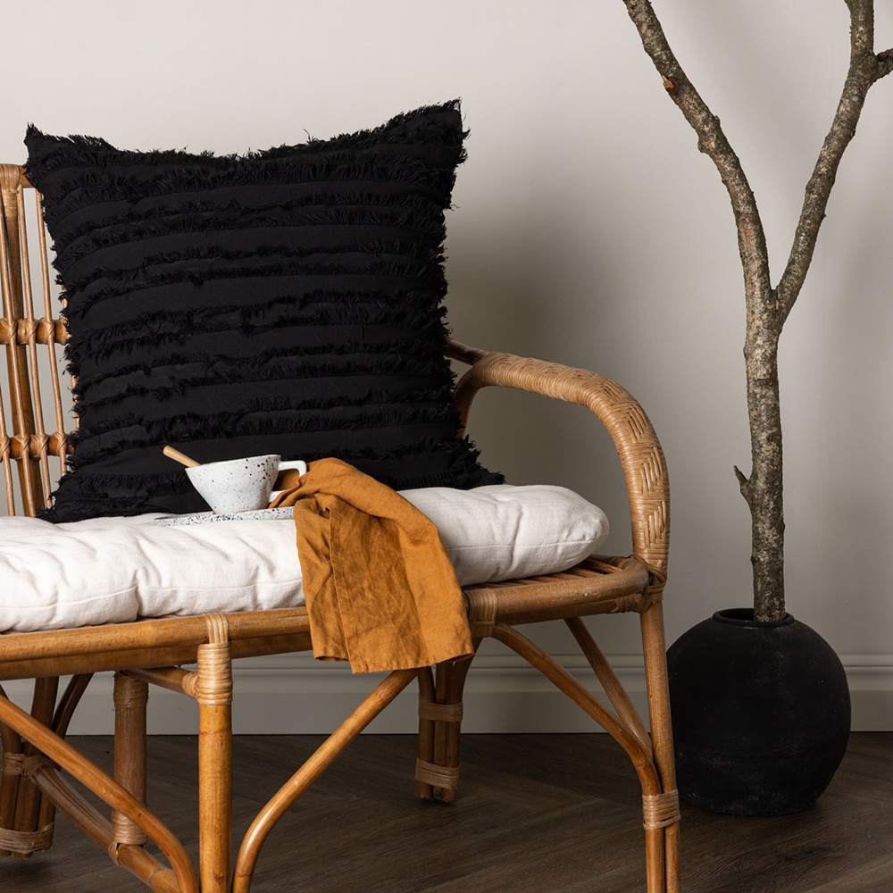 Edith Cushion Cover Cotton - Black Svart