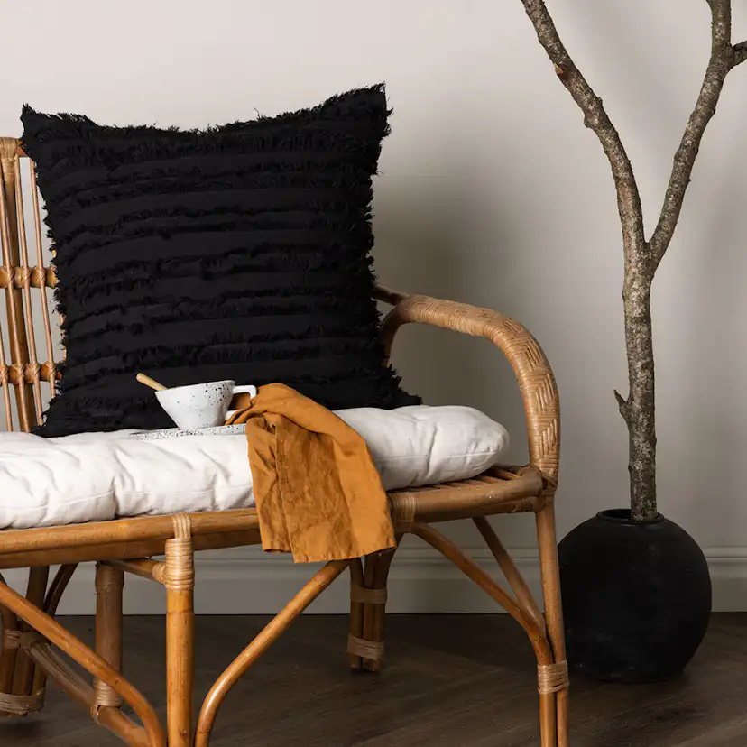 Edith Cushion Cover Cotton - Black Svart