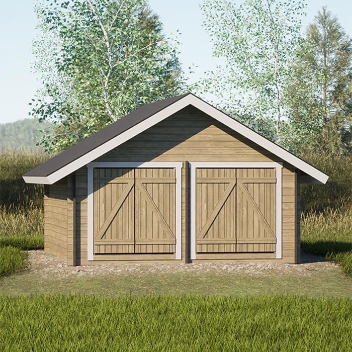 Timmerförråd LP Garden S-L (16m²) Rak Vägg