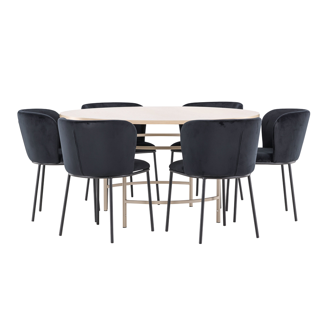 Matgrupp Venture Home Copenhagen Ø140 cm med 6st Edina Matstolar