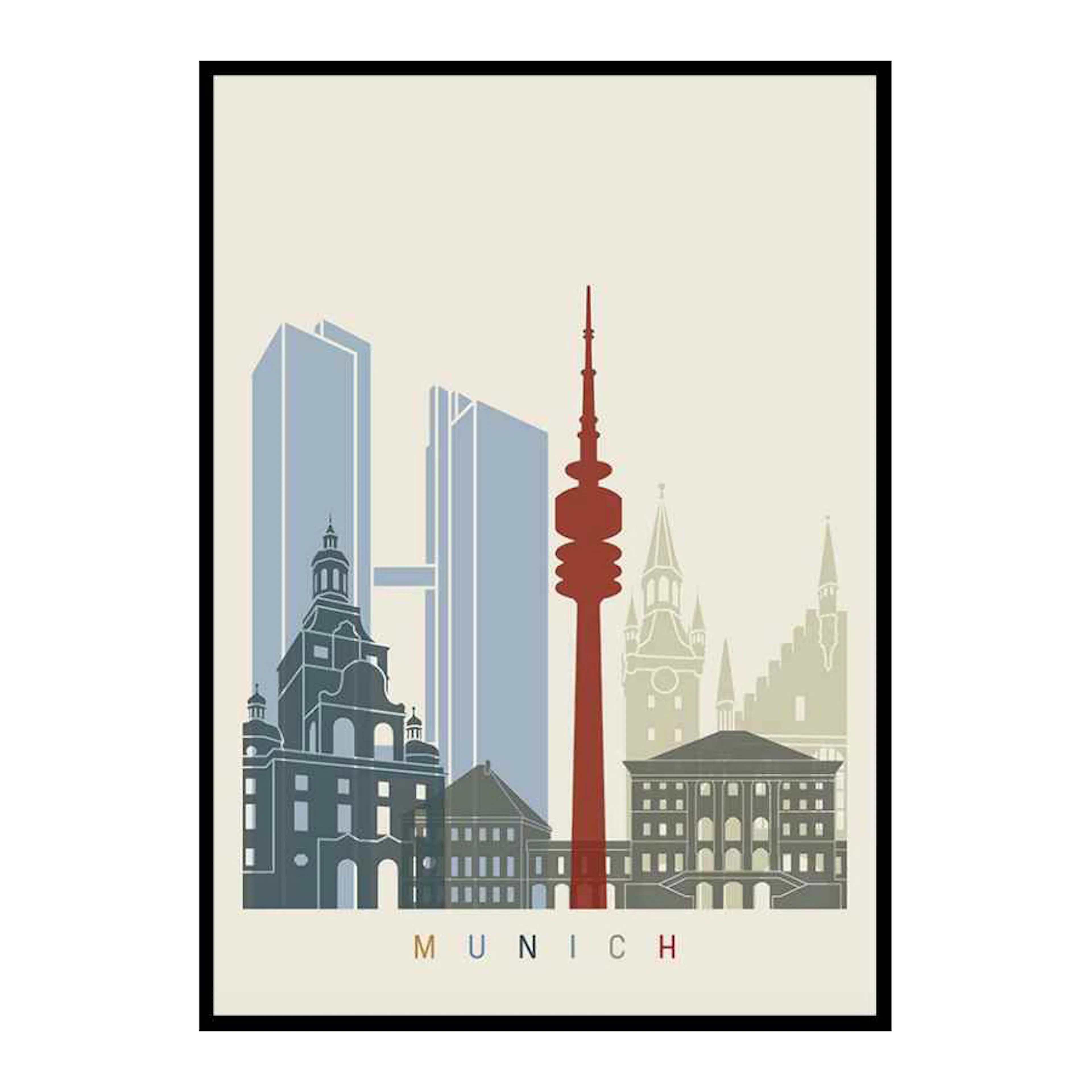Munich Landmarks 30x40 cm