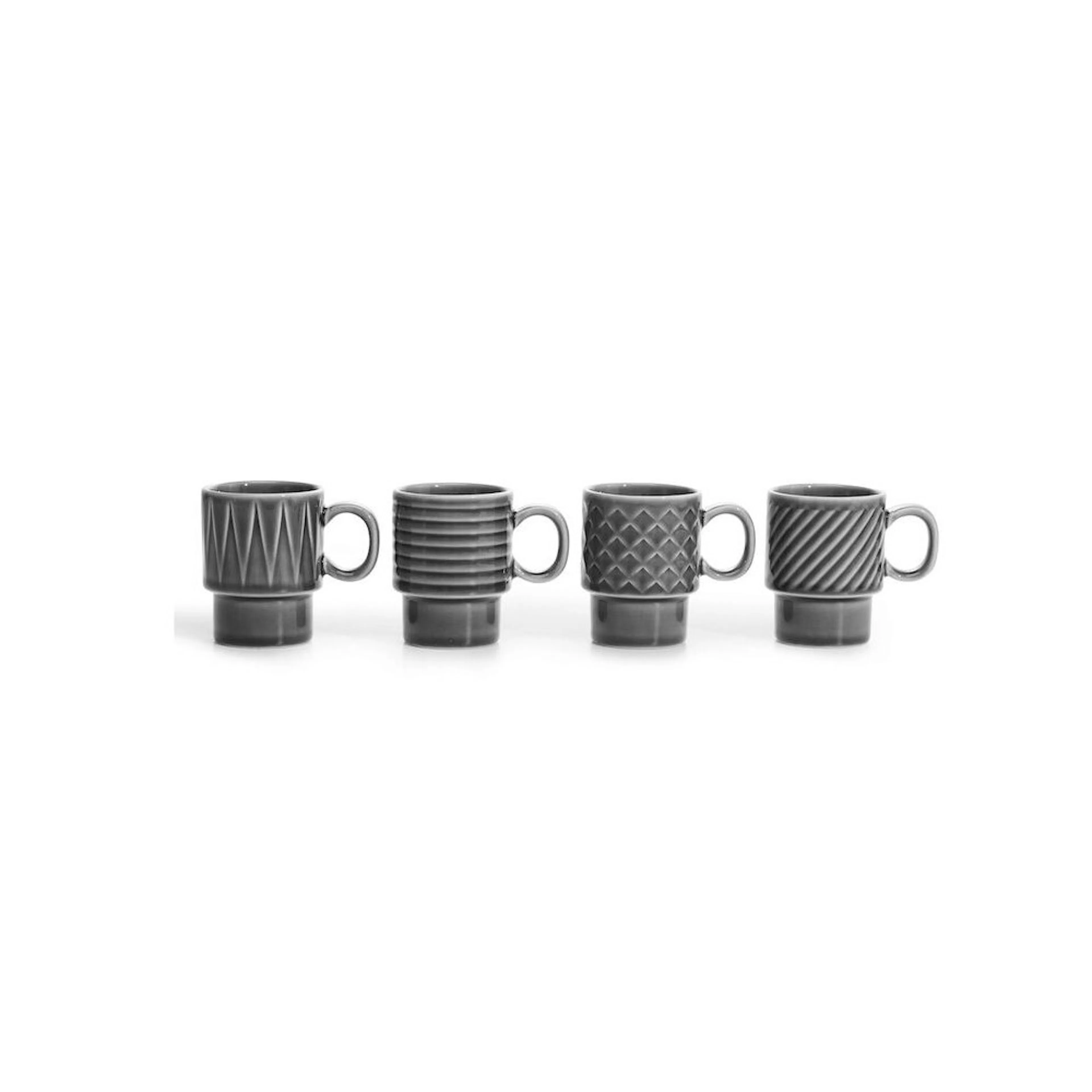 Coffee & More espressokopp 4-pack Grå