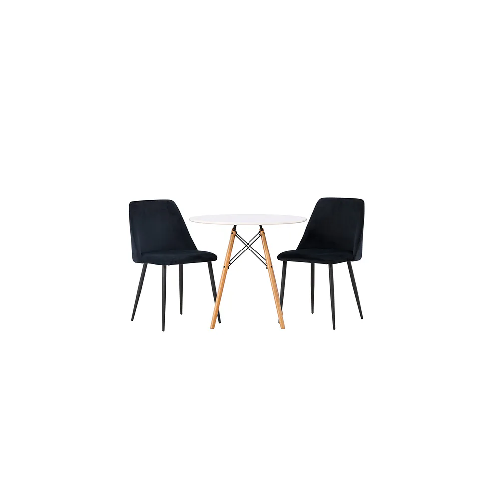 Matgrupp Venture Home Danburi Ø60 cm med 2 st Night stolar