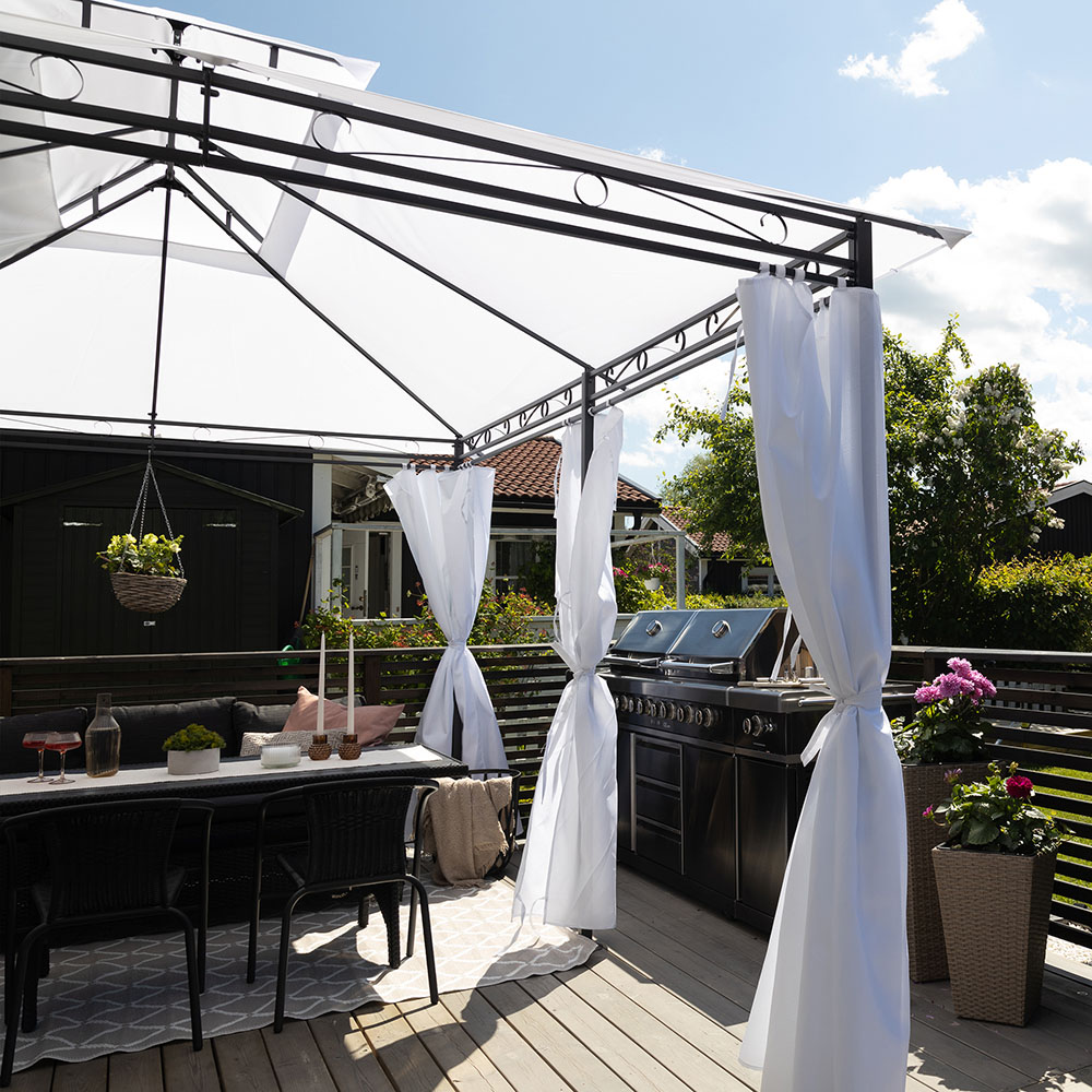 Paviljong Metalcraft med draperiväggar 3x4 m