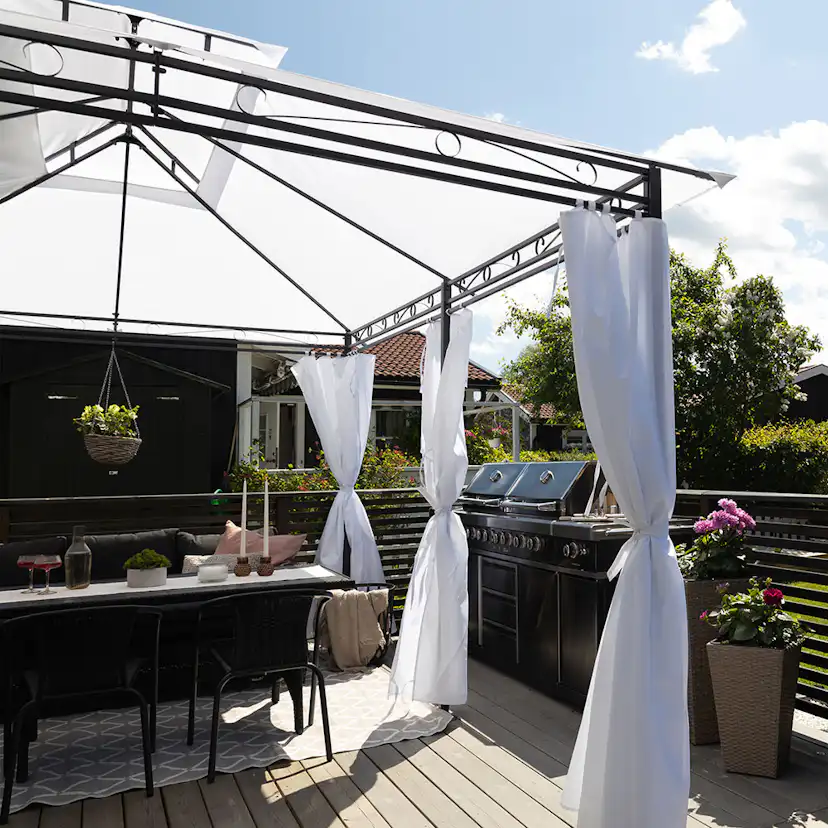 Paviljong Metalcraft med draperiväggar 3x4 m
