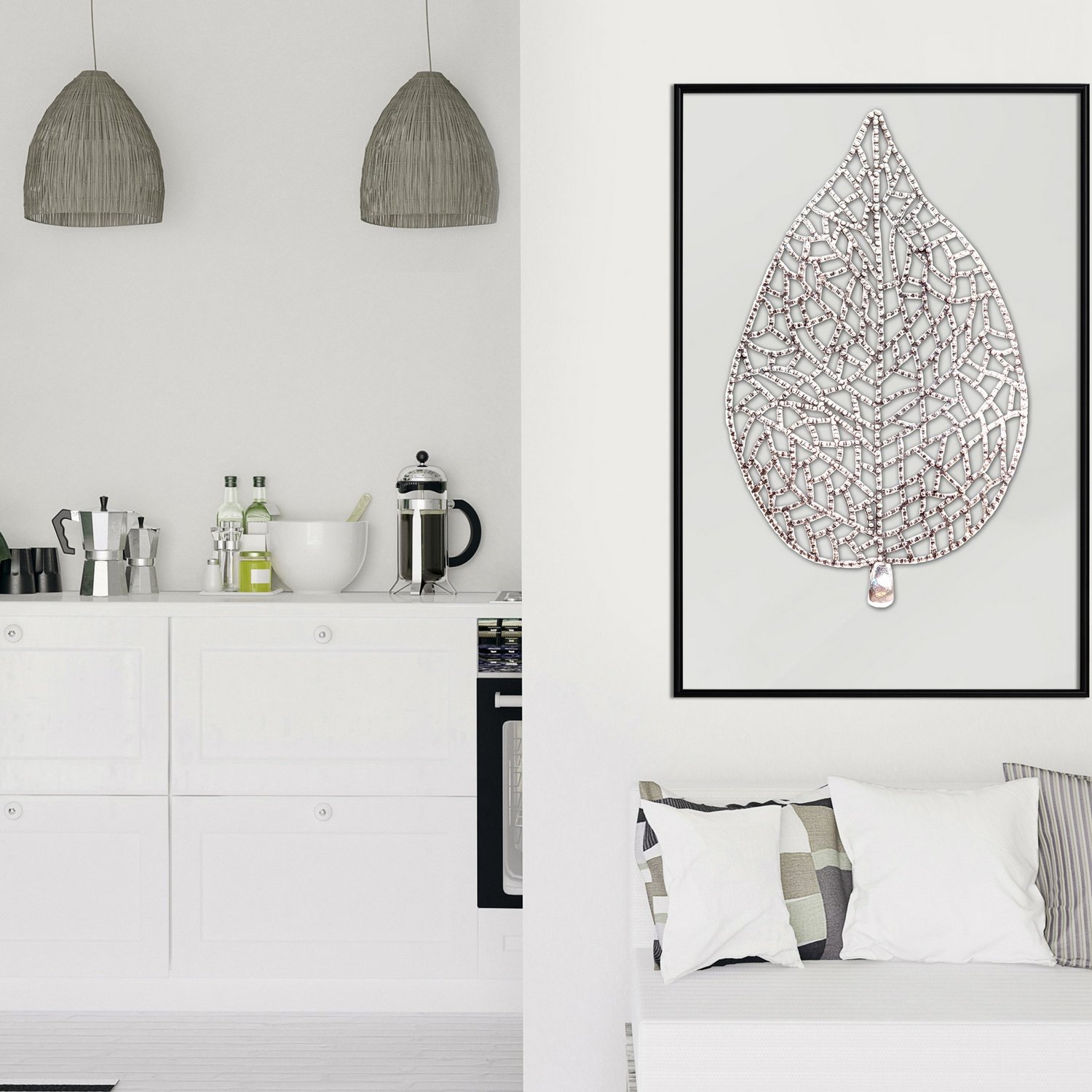 Poster Artgeist Affisch Azur Leaf