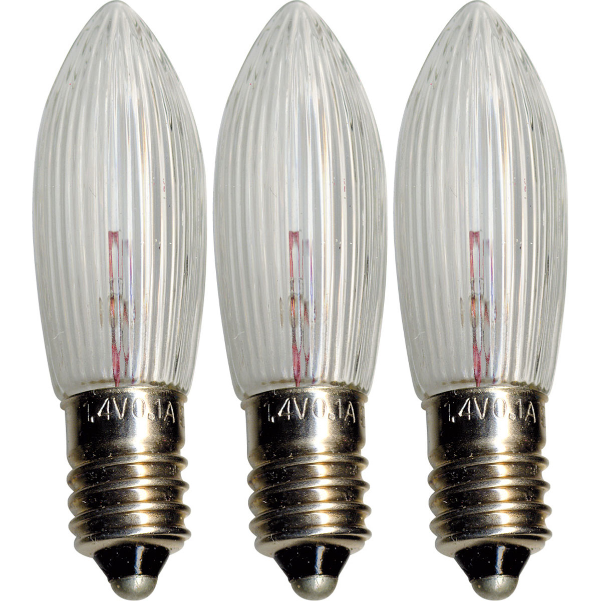 LED-Reservlampa Star Trading E10 24V 1,8W Transparent 3-pack