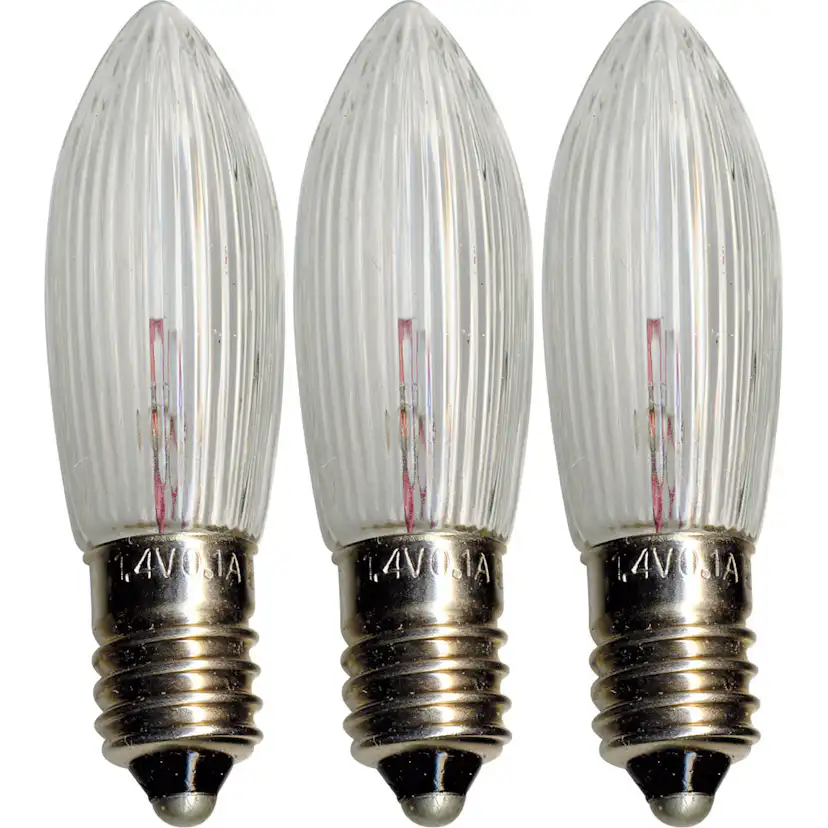 LED-Reservlampa Star Trading E10 24V 1,8W Transparent 3-pack