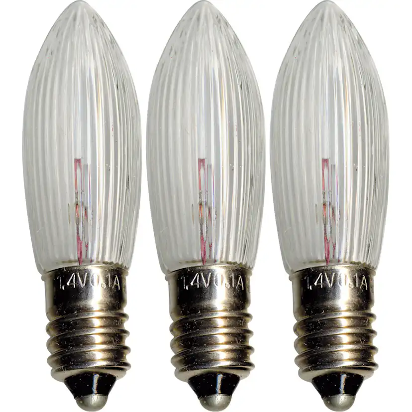 LED-Reservlampa Star Trading E10 24V 1,8W Transparent 3-pack