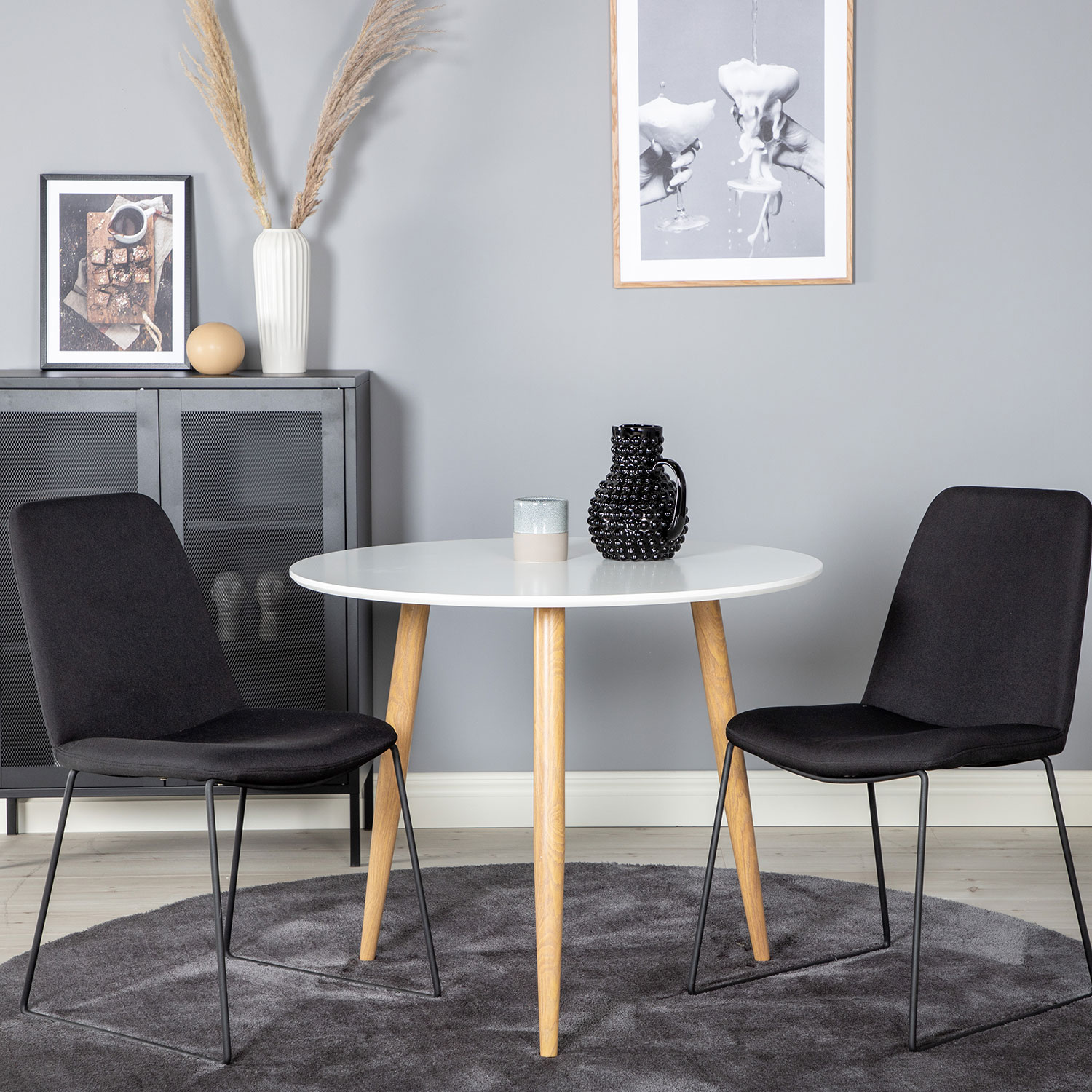 Matgrupp Venture Home Polar ø90cm med 2 Muce stolar