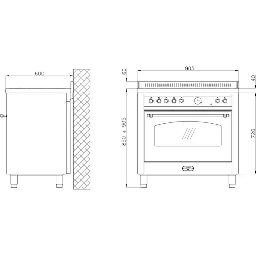 Spis Lofra Dolce Vita 90 cm 1 Ugn Induktion