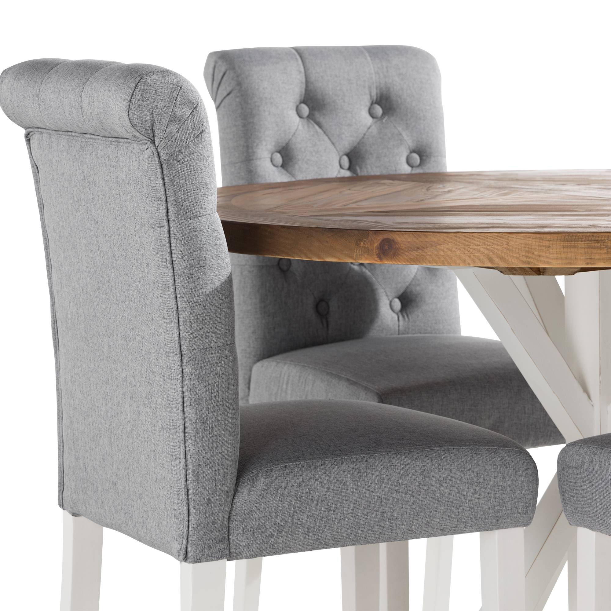 Matgrupp Basic Home Lyon Runt Matbord 120 cm med 4 Stormon Matstol