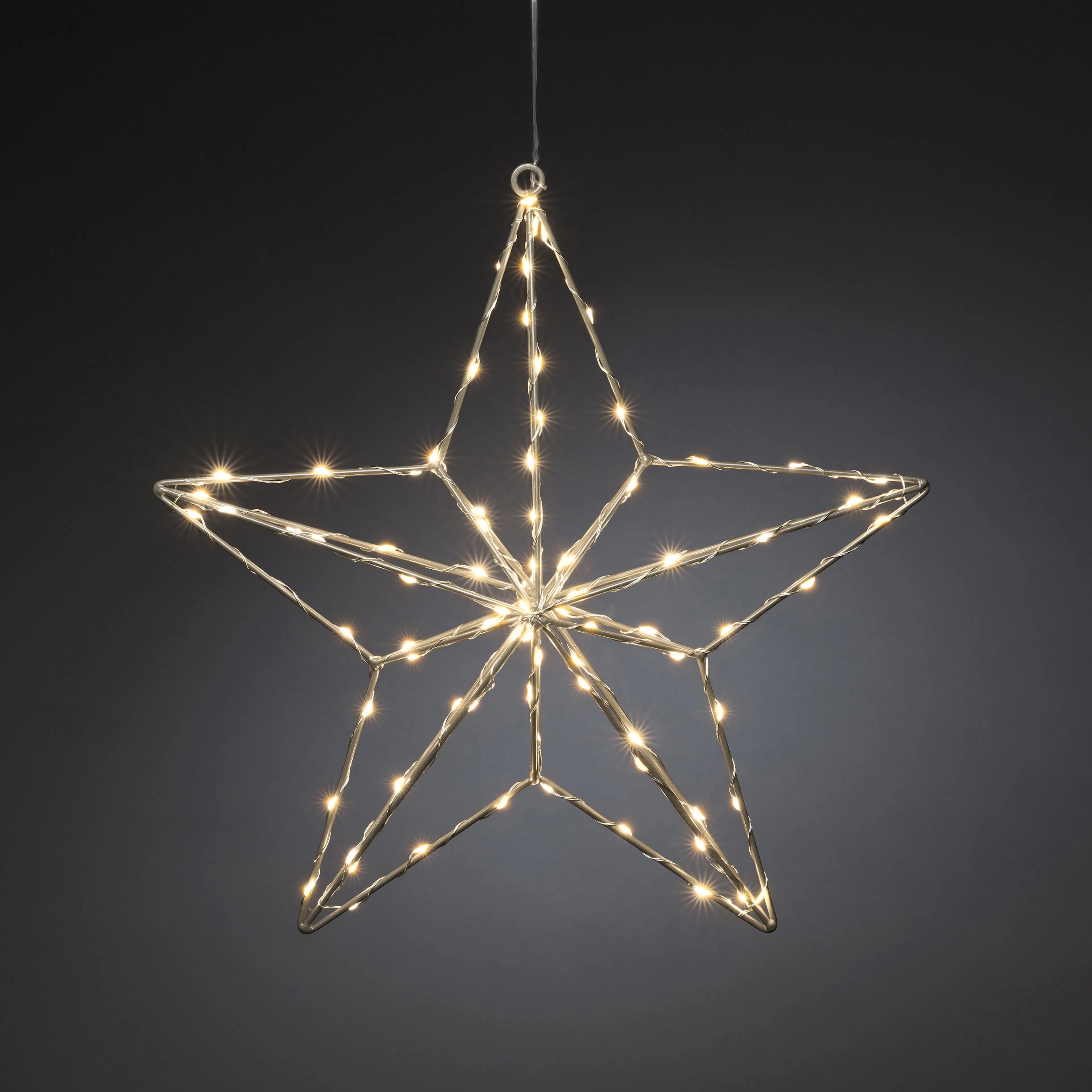 Metallstjärna silver 90 LED Silver
