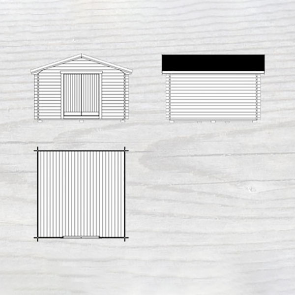 Friggebod Baseco Bruks 15 m² Stuga i Trä med Sadeltak & Dubbla Dörrar