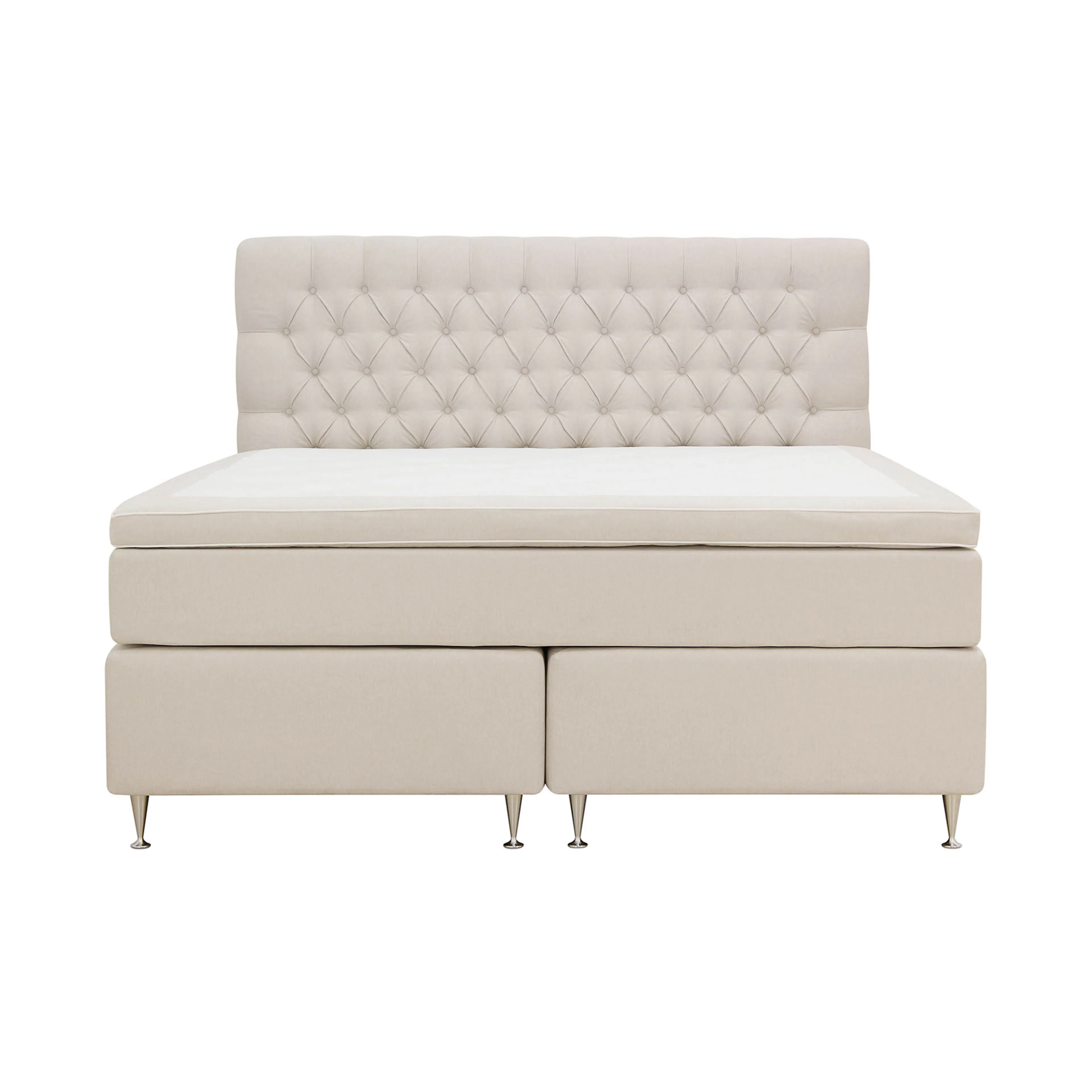 Hilton Lyx Komplett Sängpaket 180x200 cm Kontinentalsäng med Ljusbeige