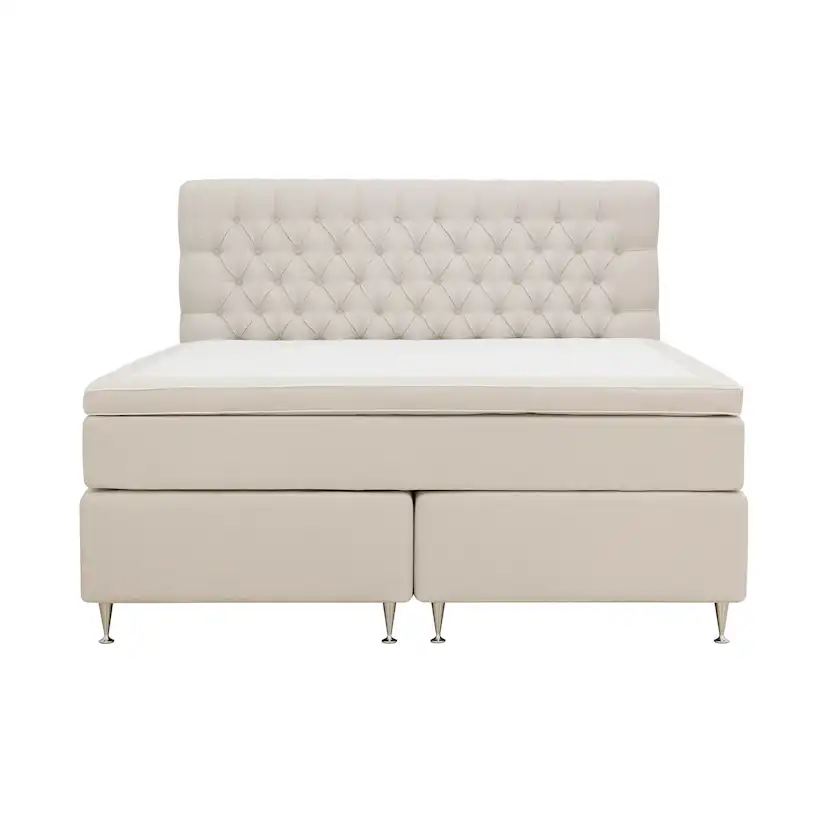 Hilton Lyx Komplett Sängpaket 180x200 cm Kontinentalsäng med Ljusbeige