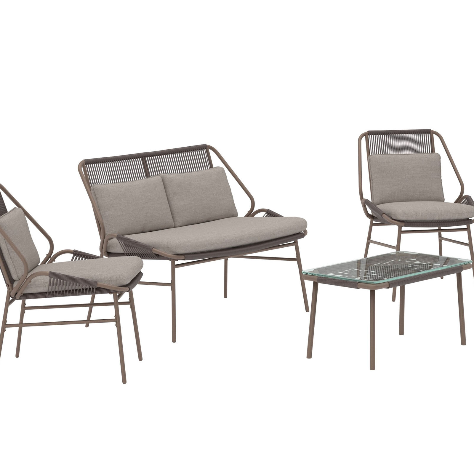 Zakynthos Sofa Set - Brown / Brown Brown