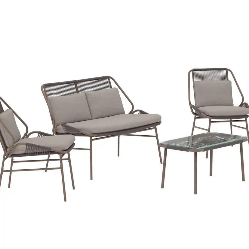 Zakynthos Sofa Set - Brown / Brown Brown